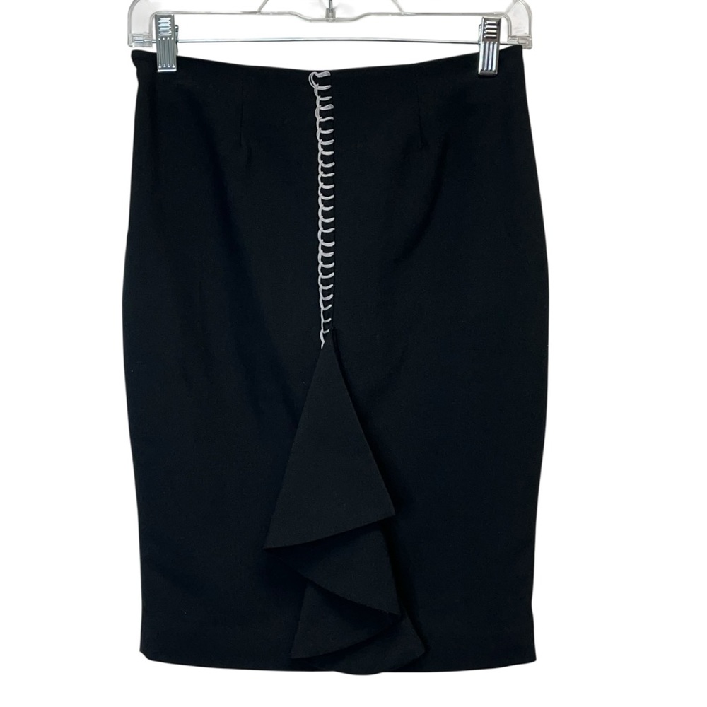 Bebe Black Ruffle Back Mini Skirt Size 00